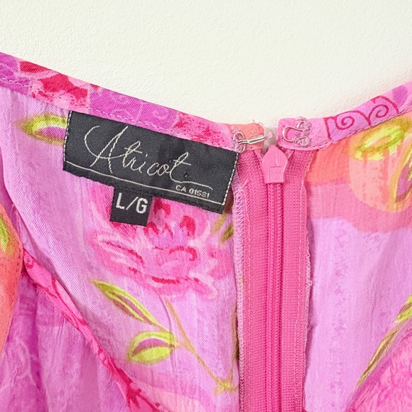 -SOLD- VINTAGE 90’s Y2K Pink & Orange Patchwork Floral Print Mini Dress - Picture 3 of 4